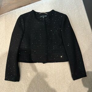 JCrew black sequin jacket. NWT. Size 6.